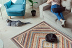 Keen Home Design 5x7 Rug - Machine Washable Area Rug with Non-Slip Backing, Ideal for Living Room, Dining Room, Bedroom - Vintage, Easy Clean, Durable, Low Pile Rug - (5' x 7')