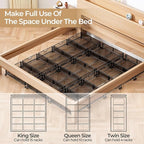 Yecaye Under Bed Storage with Wheels, 4 Pack Under Bed Shoe Storage Organizer Drawer, Tool-free Assembly Metal Underbed Storage Containers for Clothes, Shoes, Black