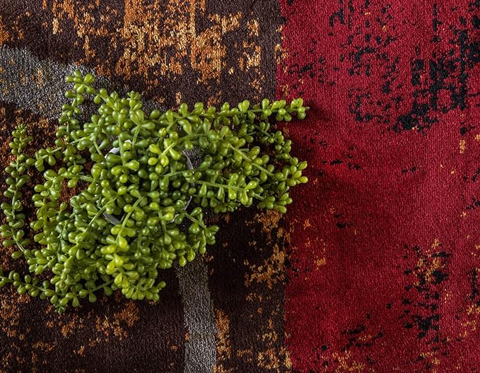 Unique Loom Barista Collection Area Rug - Kouillou (5' 3" Round, Multi/ Brown)