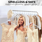 Wooden Hangers 30 Pack, Smooth Wood Hangers with 360° Swivel Hook & Notches, Slim Coat Hanger Wooden for Closet, White