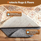 Veken Non Slip Cushioned Rug Pad Gripper 9 x 12 Ft, Felt and Silicone Backing, 1/8 inch Thick Carpet Liner for Hardwood Floors and Finishes, Under Area Rugs Anti Skid Mat, Keep Rugs Safe and in Place