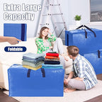 SWEET DOLPHIN 12 Pack Extra Large Moving Bags with Strong Zippers & Carrying Handles, Heavy Duty Storage Tote for Space Saving Moving Storage, Fold Flat, Alternative to Moving Box (Multicolored)