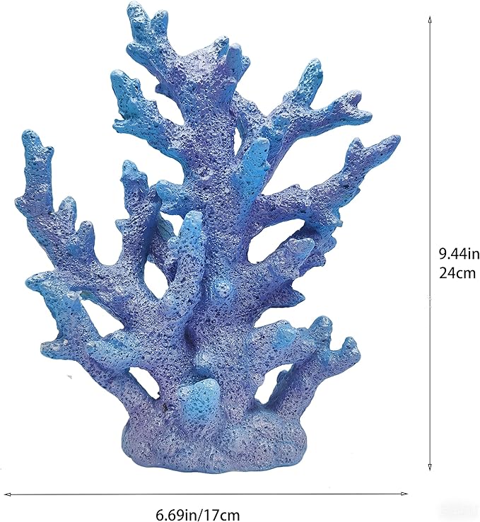 Etlemonde Beach Coastal Decor Coral Reef Home Decor Coral Statue Sculpture Home,Desk,Bathroom,Desktop Shelf Statue,Marine Themed Gifts (Gradual Blue Coral)