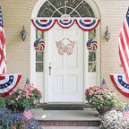 Valery Madelyn 4th of July Wreath, Patriotic Wreath for Front Door, Red White and Blue Butterfly Decor, Wooden Americana Sign for 4th of July Independence Day USA 250th Anniversary, 16 Inch