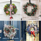 Wreath Hanger Adjustable Door Hanger Wreath Hanger for Front Door 15-24inch,Door Wreath Hook, Hold Up 20lb (Nickle-2 Pack)