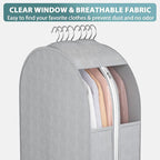 10" Gusseted Garment Bags for Hanging Clothes with Clear Window 50" Suit Bags for Open Closet Storage, Clothing Cover for Coat, Dress, Jacket, Shirt, Fur Wardrobe Protector, 4 Packs