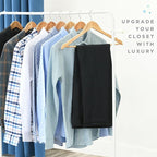 Premium Wooden Hangers 20 Pack - Durable Non Slip Coat Hangers Heavy Duty- Natural Solid Wood Hangers - Clothes Hangers with Chrome Swivel Hooks - Great for Jacket, Dress, Suit Hangers, Home-It
