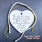 Memorial Heart Ornament, Porcelain Hanging Heart Gift, Those We Love Don't Go Away, In Loving Memory, Bereavement Gift for Family, Modern, Casual, Memorial Occasion