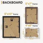 Vittanly 15 Pack Picture Frames Collage Wall Decor for Mounting or Tabletop, Gallery Frame Set for Family, Multi Sizes Including 3pcs 8x10, 6pcs 5x7, 6pcs 4x6, Black, Brown and Distressed White