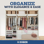 ZOBER High-Grade Wooden Hangers - Heavy Duty, Non Slip Wood Hangers for Coats, Jackets, Suits, & Pants - Clothes Hangers for Closet W/Bar and Notches 20 Pack