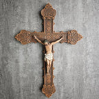 BC Catholic Crucifix Wall Cross, Holy Cross, Religious Gift, Hand-painted in Vintage Style Full Color, 12"H by Buildclassic