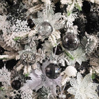 Wironlst Christmas Ball Ornaments Shatterproof Clear Large Plastic Hanging Ball Decorative Baubles Set with Stuffed Delicate Decorations (Multi-Size, Black)