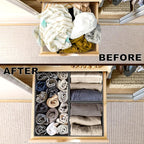Simple Houseware Foldable Drawer Organizer for Clothes/Underwear/Panty/Onesie Stocking Bin, Set of 12, Dark Gray