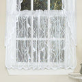 Sweet Home Collection Kitchen Window Tier, Swag, or Valance Curtain Treatment in Stylish and Unique Patterns and Designs for All Home Décor, 36", Songbird White