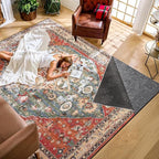 Waterproof Rug Pad, 10x14 ft Under Area Rug Carpet Pad, Non Slip Rug Pads for All Floors and Hardwood Floors Finishes, Keep Carpets in Place Soft and Prevent Rug from Wrinkling or Buckling