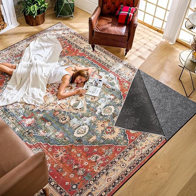 Waterproof Rug Pad, 2x3 ft Under Area Rug Carpet Pad, Non Slip Rug Pads for All Floors and Hardwood Floors Finishes, Keep Carpets in Place Soft and Prevent Rug from Wrinkling or Buckling