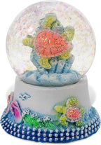 CoTa Global Sea Turtle Neon Snow Globe Decor - Elegant Pink Sparkle Glitter Inside The Snow Globe Figure, Animal Figurines for Kids and Adults, Collectible Snow Globes for Birthday, Christmas - 45 mm