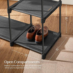 SONGMICS Portable Closet, Freestanding Closet Organizer, Clothes Rack with Shelves, Hanging Rods, Storage Organizer, for Cloakroom, Bedroom, 44.1 x 16.9 x 65 Inches, Black URYG24BK