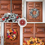 Haute Decor Adapt Adjustable Length Wreath Hanger 2-Pack (Antique Brass) - Two Front or Back Door Decor Holders, Extends from 16.5" to 25", Over Door Hanger with Pads on The Back, Holds up to 10 lbs.