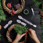 12 Pcs Christmas Ties Wreath Holder - 8.5" Adhesive Silicone Hangers - Stretchable Adhesive Straps Stocking Holder for Garland Mantle Stairways Decoration