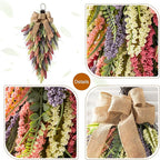 Glitzhome 28" Heather Teardrop, Spring Summer Artificial Swag Wreath for Front Door Wall Mantel and Window Decor