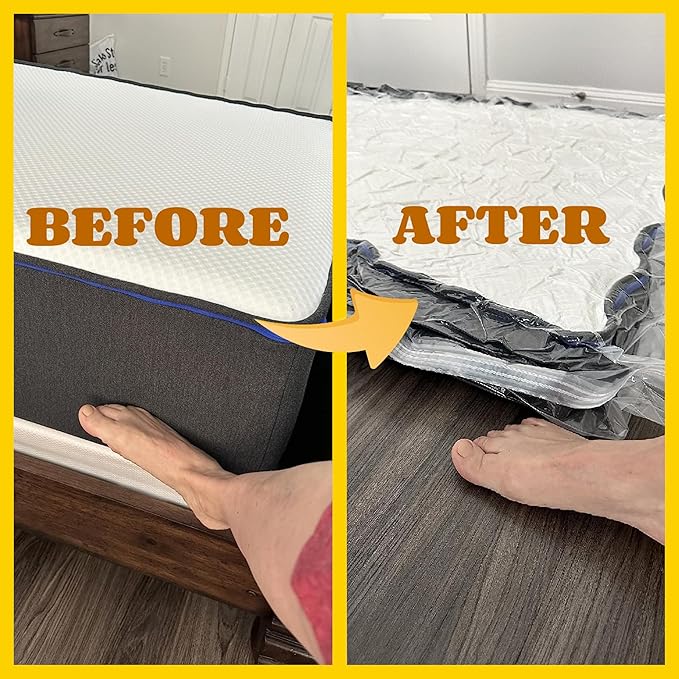 Vacuum Mattress Bag for moving, Vacuum Sealed Bags for Mattress Storage, Mattress Compression Bag for Easy Moving&Storage, Foam and Latex Mattress Vacuum Bag with Straps(TWIN,TWIN-XL)