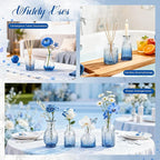 Der Rose Blue Glass Bud Vases Set of 30, Small Bud Vases for Flowers, Rustic Wedding Centerpieces and Home Decor