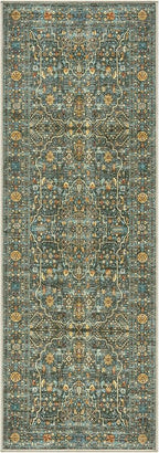 Keen Home Design 2x7 Rug - Machine Washable Runner Rug with Non-Slip Backing, Ideal for Hallway, Entryway, Kitchen, Laundry Room - Vintage, Easy Clean, Durable, Low Pile Rug - (2'6" x 7')