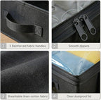 2-Pack Under Bed Storage, 6 Inches Tall Closet Organizers and Storage Bins with Sturdy Sidewalls/Bottom/4 Handles, Black