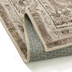 5x7 Area Rug Brown Washable Living Room Vintage Carpet Bedroom Distressed Non Slip Low Pile Thin Dining Room Office Medallion Accent Throw Rug