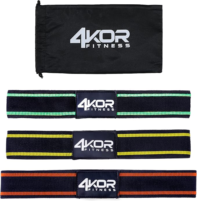 4KOR Fitness Resistance Loop Band Set, Perfect for Crossfit, Yoga, Physical Therapy, and Booty Building