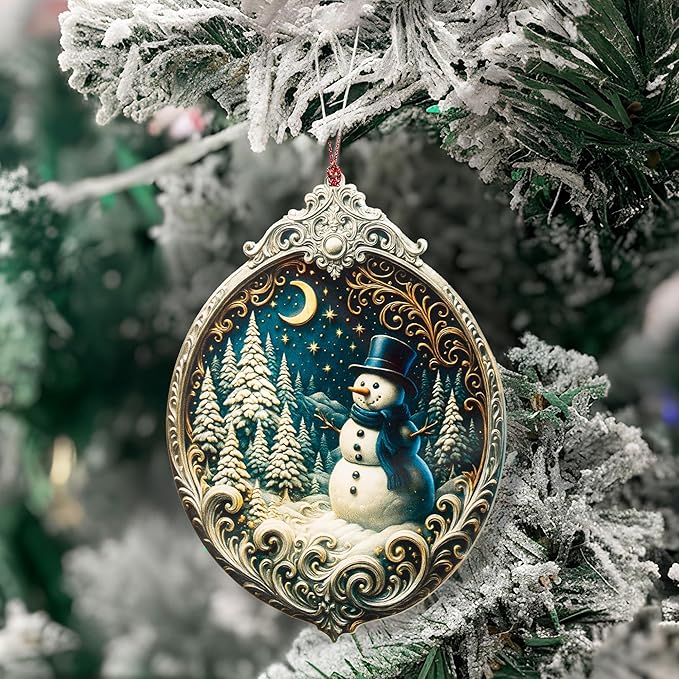 Snowman Christmas Ornaments 2026, Cute Snowman Ornament, Vintage Winter Wonderland Decor, Unique Xmas Ornaments Gift for Boss, Coworker, Family, Friends, Festive Home Christmas Decorations