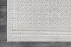 Micro Loop Indoor Rug White 5x7 Boho Geometric Neutral Area Rugs for Living Room Soft Luxury Modern Low and High Pile Durable Stain Resistant Non-Shedding Indoor Area Carpet 5 x 7