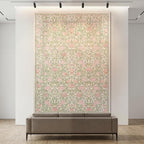 GarveeHome Pink and Green Vintage Floral Washable Rugs 8x10 for Living Room Boho Retro Botanical Rug Low Pile Stain Resistance Non Slip Carpet for Bedroom Nursery Dining Room