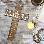 dsjaidh Cross Wall Decor - Wood Color Scripture Wooden Cross For Wall - Rustic Wooden Hanging Signs Easter Decor for Home Office Church Baptism - Christian Gifts for Men Women (Lord) - A05
