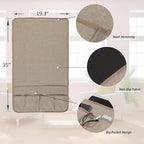 Faux Linen Armchair Caddy for Couch Remote Control Holder Non-slip Sofa Armset Organizer Caddy Storage for Recliner Couch 6 Pocket for Magazine 35"x19.5" Linen 1 Piece