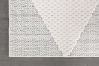 Modern Micro Loop Indoor Runner Rugs for Living Room Bedroom Kitchen Geometric Triangle White 2x7 Luxury Durable Low and High Pile Non-Shedding Stain Resistant Soft Area Carpet 2 x 7