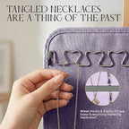 Hanging Jewelry Organizer Storage with Hanger Metal Hooks Double-Sided Jewelry Holder- Wall Mount Holder for Earrings, Necklaces, Rings on Closet, Wall, Door, 1 piece, Large, Pink