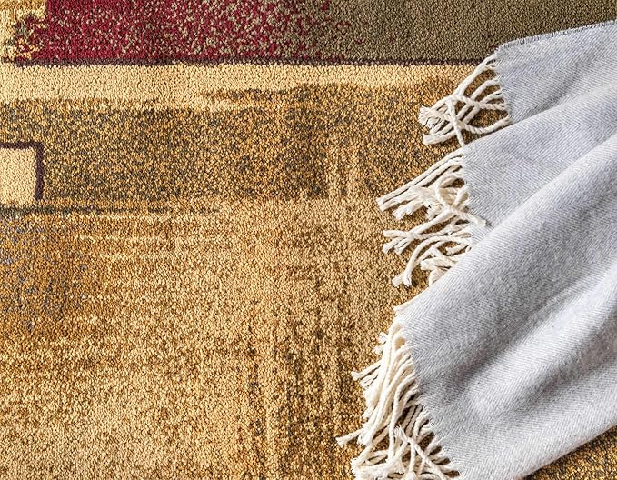 Unique Loom Barista Collection Area Rug - Timor (9' x 12' Rectangle, Multi/ Red)