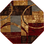Unique Loom Barista Collection Area Rug - Kouillou (6' 1" Octagon, Multi/Brown)