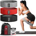 DMoose Fitness Fabric Resistance Bands for Full Body Exercises - Non-Slip Thick Cloth Stretch Band for Squats, Lunges & Bicep Curls - Long Resistance Bands for Working Out - Booty Band for Men & Women