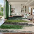 Ciicool Modern Abstract Green Rug for Living Room, 9'x12' Machine Washable Area Rug Non-Slip Rug, Low-Pile Contemporary Indoor Dining Floor Carpet for Bedroom Office Under Table Home Decor