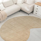 JONATHAN Y Bean Grid Handwoven Wool Beige/Light Brown Shaped Indoor Area Rug, 5x8, Modern, Plaid, Easy-Cleaning for Living Room, Bedroom, Kitchen, Pet Friendly, Non-Shedding (GST104A-5)