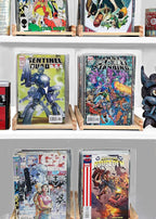 Patented Comic Book Storage Holder – Wooden & Acrylic Display Box/Case for Collectors – Organizer for Comics, Magazines & Books – Holds 150 Issues, 14.5x8 in (Natural)