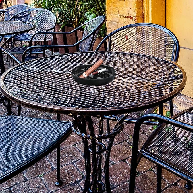 Reginary 12 Pcs Round Ashtray Large Plastic 6.69" Ashtray Holder Vintage Ash Tray for Indoor Outdoor Home Bar Restaurant Tabletop Ash Tray