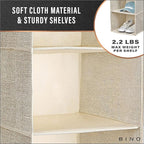 BINO 6-Shelf Sweater Closet Organizer - Beige | Closet Hanging Organizer for Bedroom | Sweater Storage Organizers | Hanging Shelves | Portable Closets for Clothes | Room Essentials