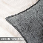 HPUK Fall Chenille Soft Throw Pillow Covers 18x18 Set of 2, Accent Cushion Covers for Living Room, Bedroom, Decorative Solid Color Pillow Covers for Couch, Sofa, Chair, Dark Grey