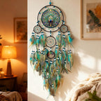 Large Dream Catchers,Dream Catchers for Adults,Dream Catcher Wall Hangings,Peacock Suncatcher,Stained Ornament,Gifts for Women,Lovers,Couple,Friend,Bestie