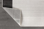 Modern Micro Loop Indoor Area Rugs for Living Room Bedroom Kitchen Geometric Striped Black-White 4x6 Luxury Durable Low and High Pile Non-Shedding Stain Resistant Soft Area Carpet 4 x 6