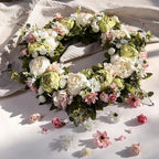 Peony Wreath 23'' Spring Wreaths for Front Door, Artificial Large Floral Wreath for Front Door Wall Decor, Valentine’s Day Home Wedding Housewarming Gift EZsenses (Green)
